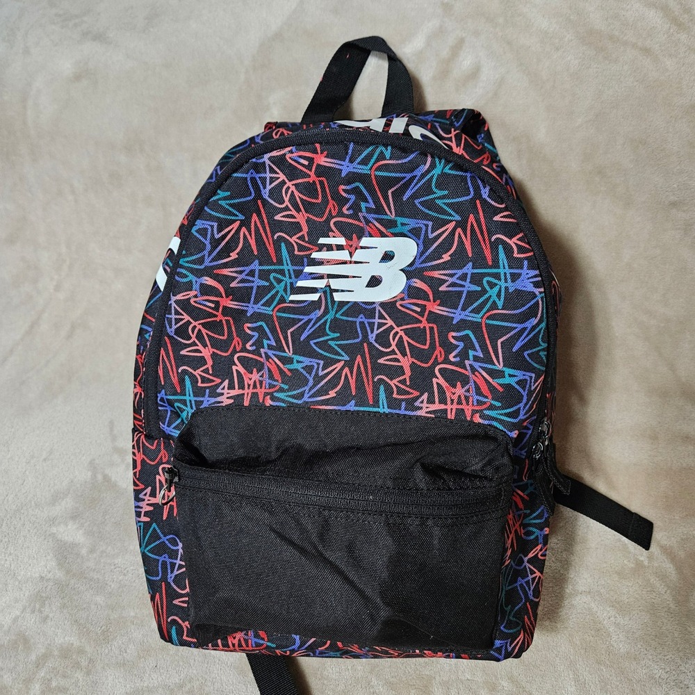 New Balance Graffiti Scribble Mini Backpack Black Neon Logo